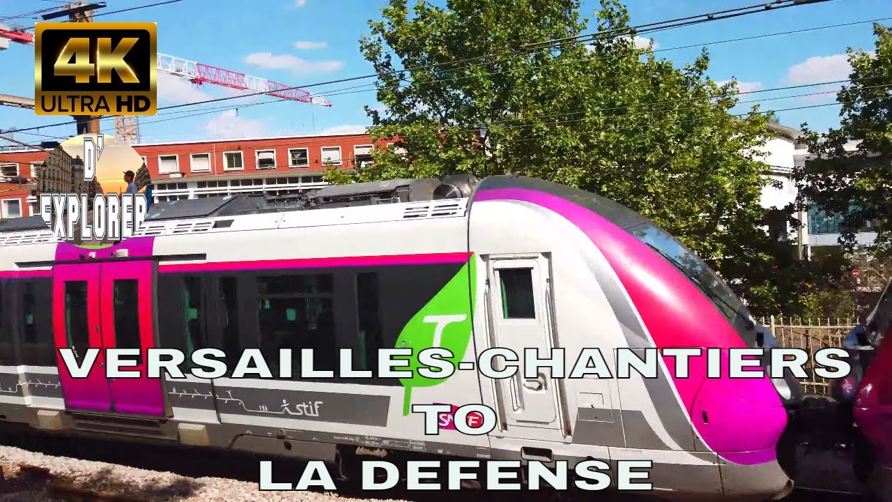 PARIS TRAIN RIDE》Versailles-Chantiers to La Défense station 2020 【4K】