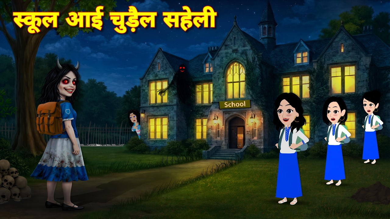 Horror Stories स्कूल आई चुड़ैल सहेली 😱 | Bhootiya Student | Hindi Horror Story | Darawani Cartoon
