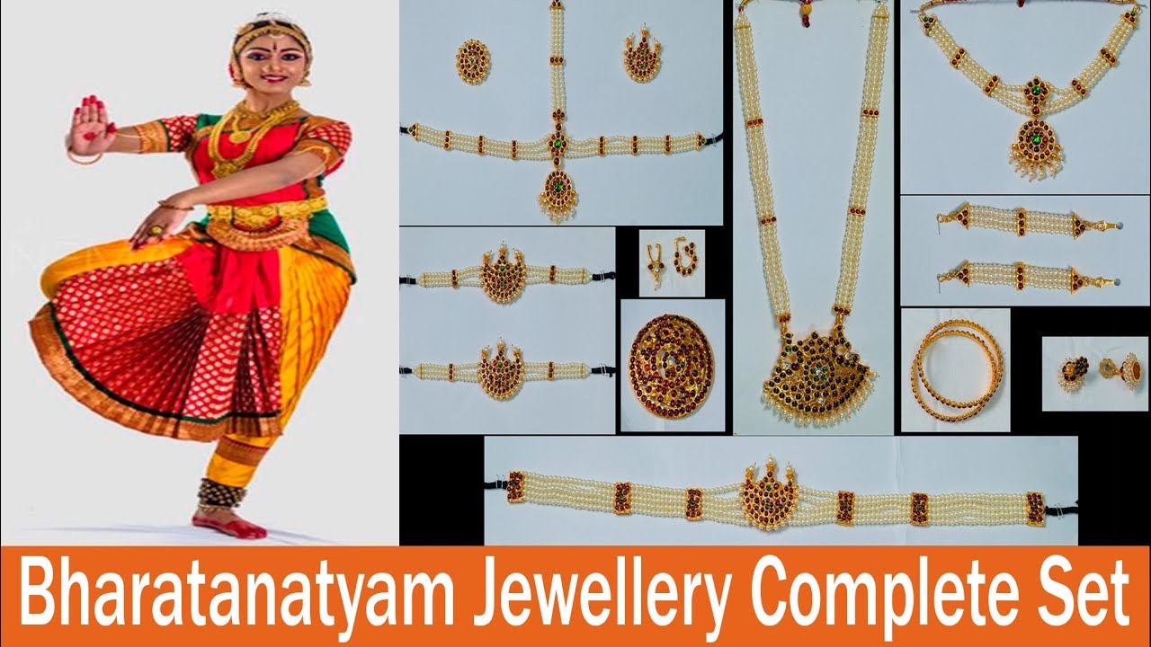 Bharatanatyam Jewellery Complete Set with All The 10 Separate Ornaments