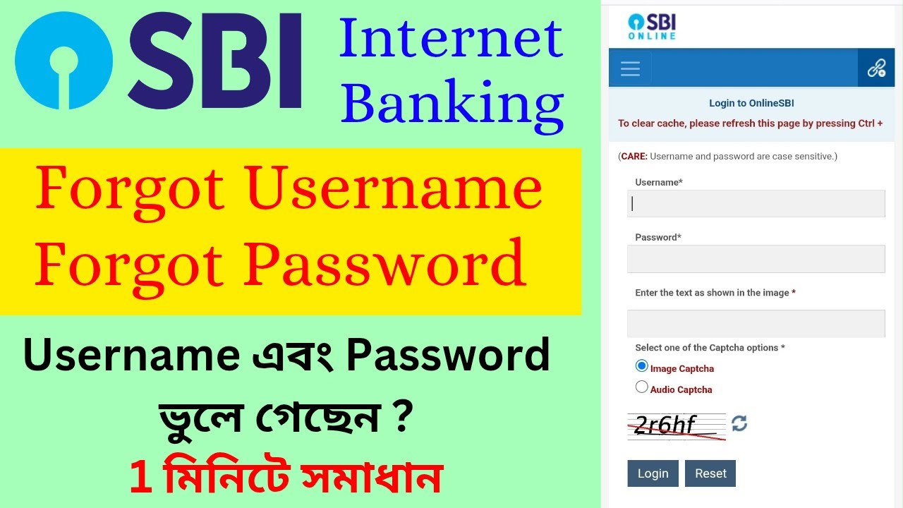 SBI Net Banking Forgot Username And Password | SBI Internet Banking Login Problem | SBI Net Banking