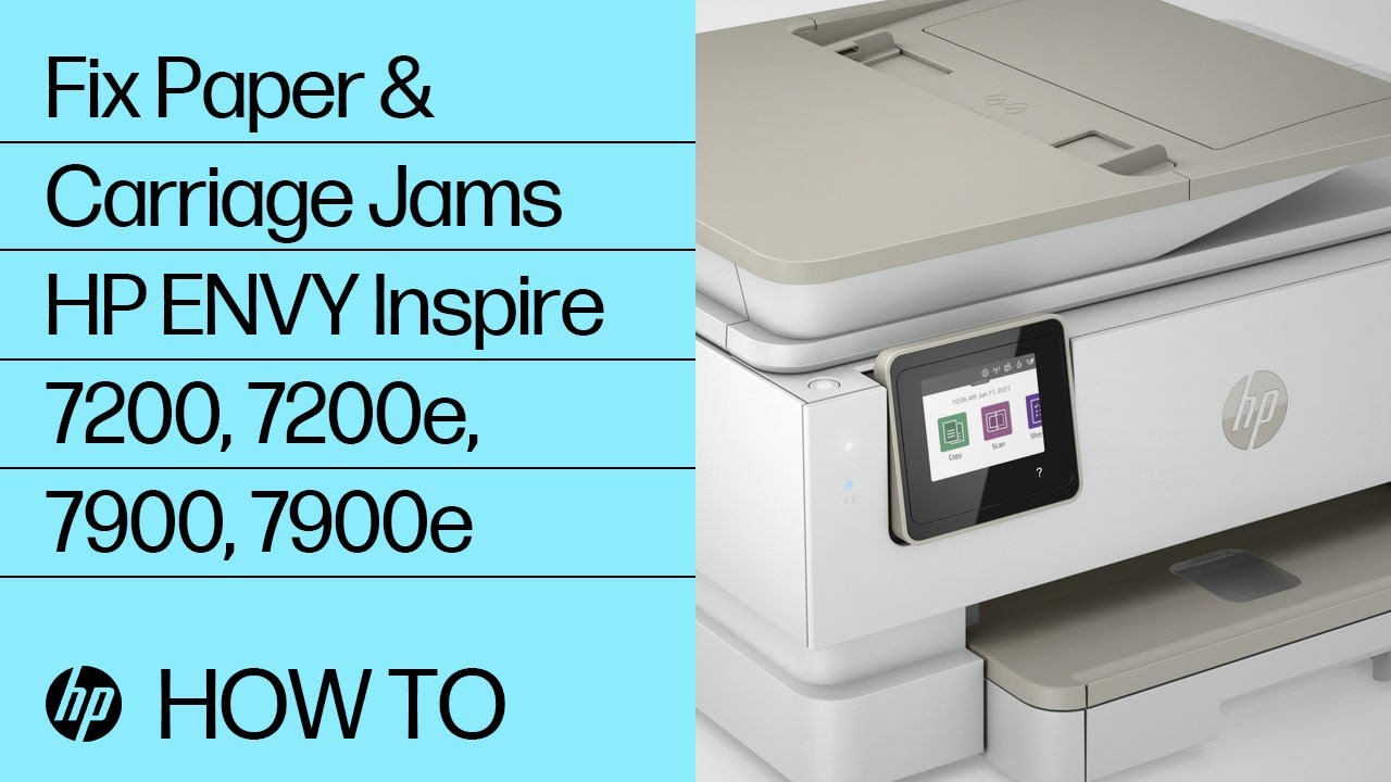 Fix Paper & Carriage Jams | HP ENVY Inspire 7200, 7200e, 7900, 7900e Printers | HP Support