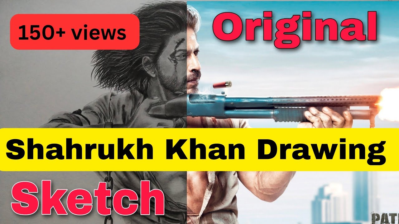 Pathaan Drawing । How to draw Shahrukh khan । SRK drawing