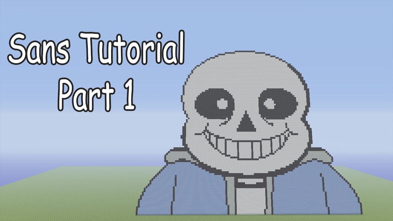 Minecraft Pixel Art Tutorial | Sans Part 1 (Undertale)