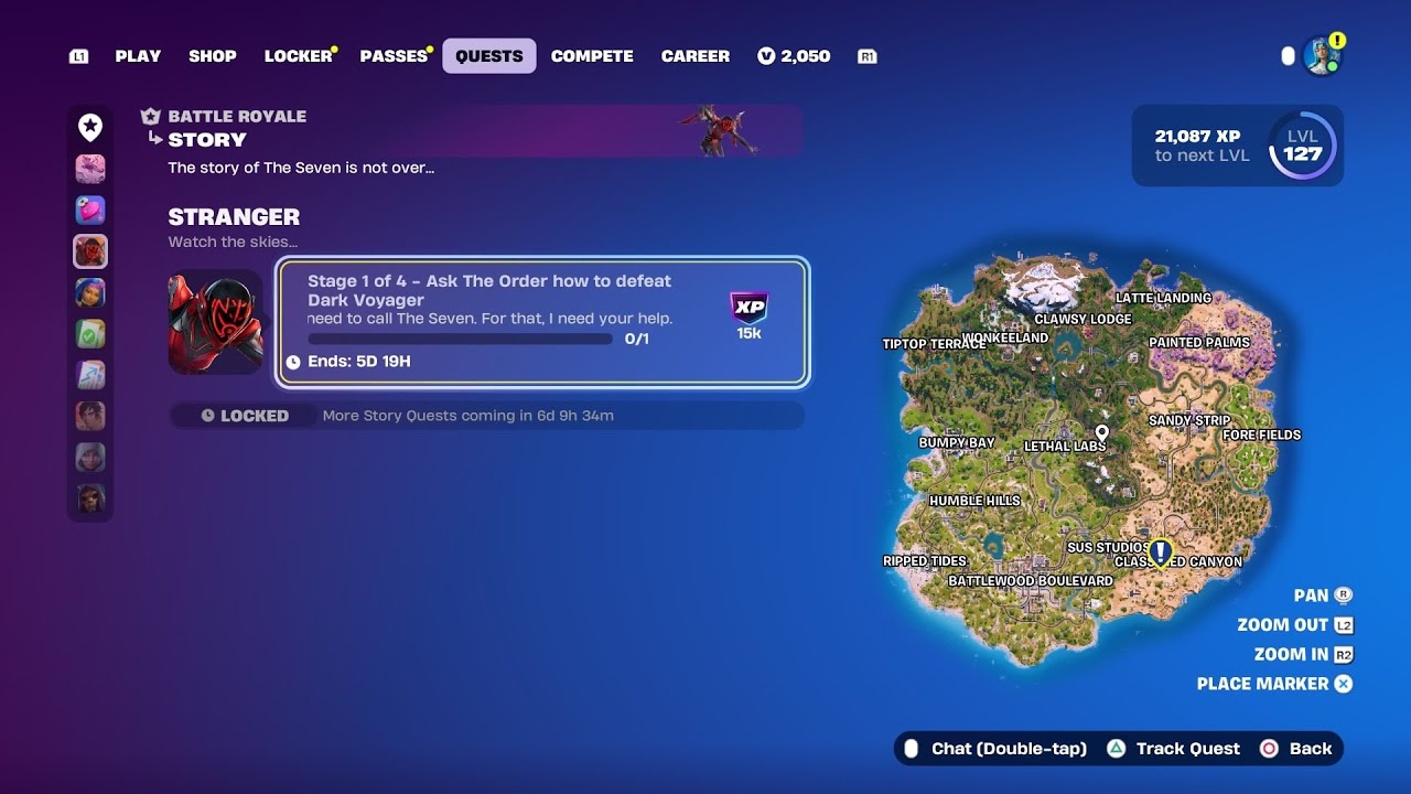 Completing Fortnite Story Quests STRANGER Quests