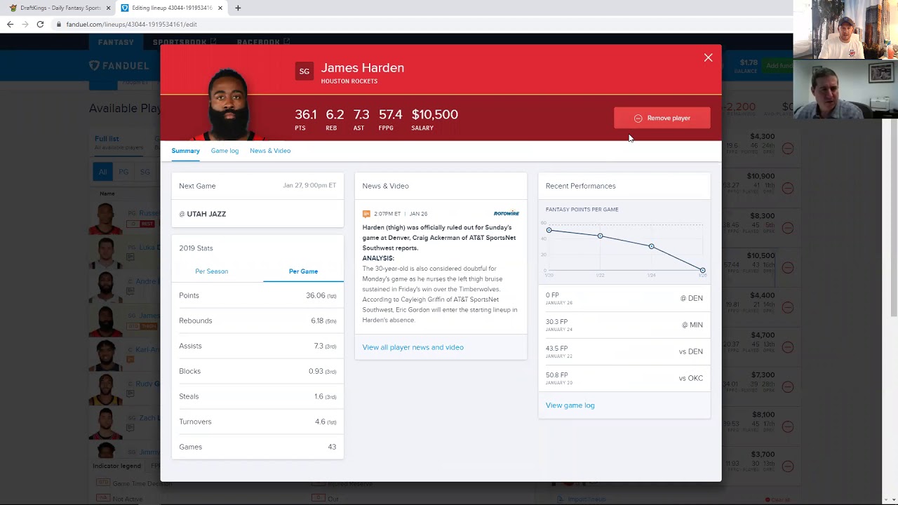 Fanduel GPP lineup build