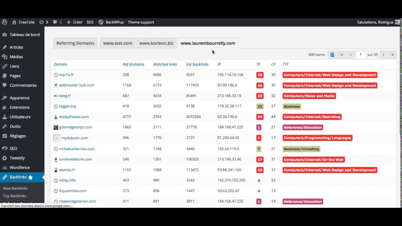 Wp backlinks : Plugin pour surveiller vos backlinks