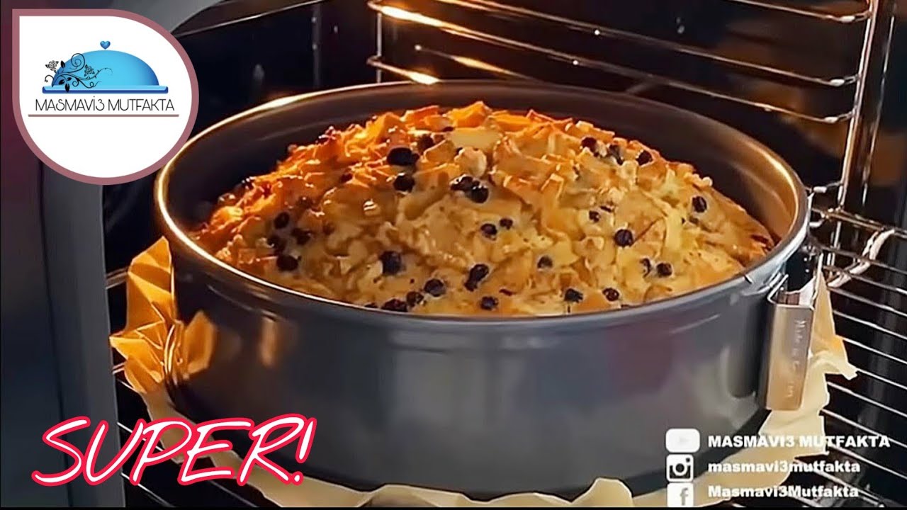 BU PASTA MİKSERSİZ 5 dk 💯NASIL KABARDI HAYRAN KALIRSINIZ🔝MUHTEŞEM ELMALI PASTA Tarifi*