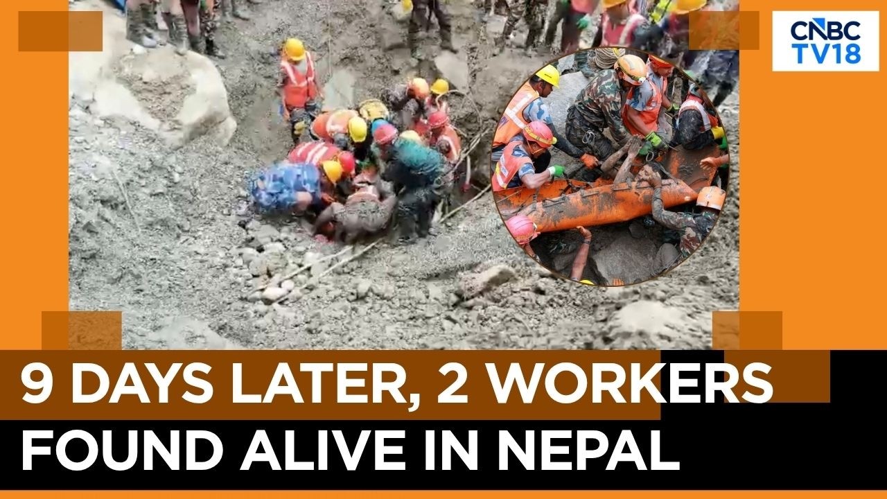 Two Workers Rescued Alive From Nepal's Trishuli 3A Tunnel Nine Days On | Nepal Flash Floods | N18G