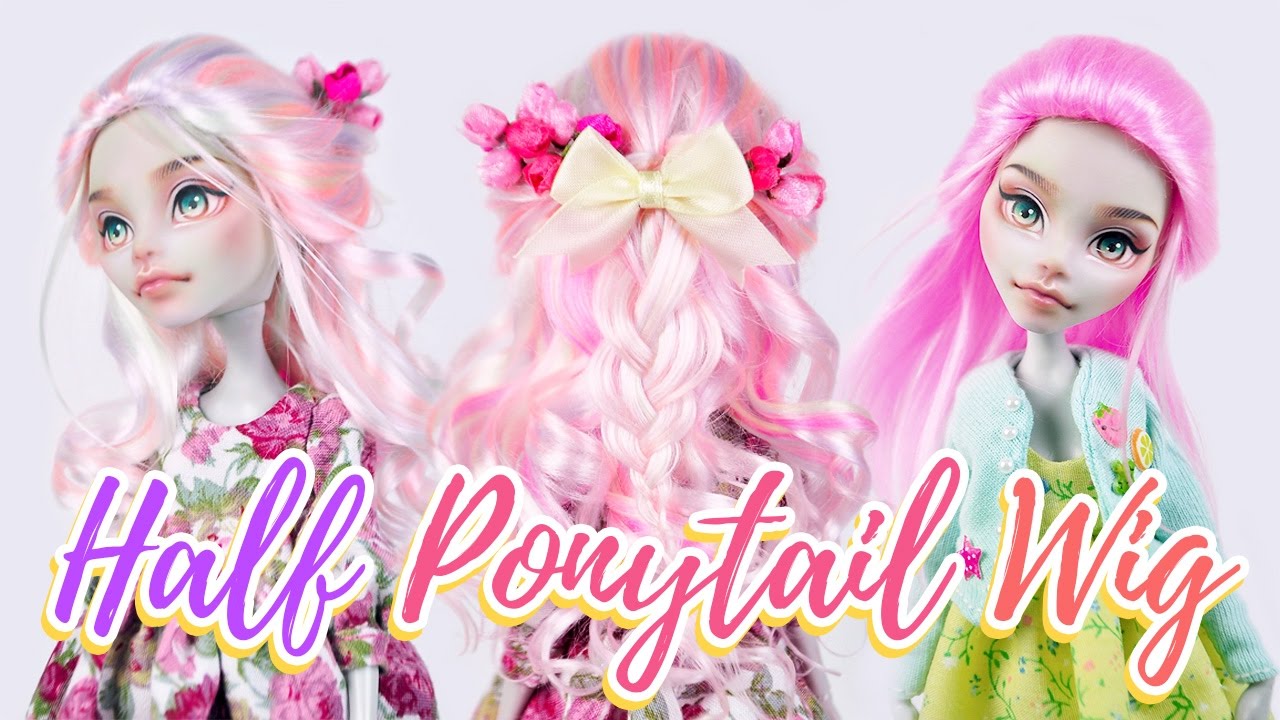 How to Make a Doll Wig | Half Ponytail (2 STYLES!) | Mozekyto #8