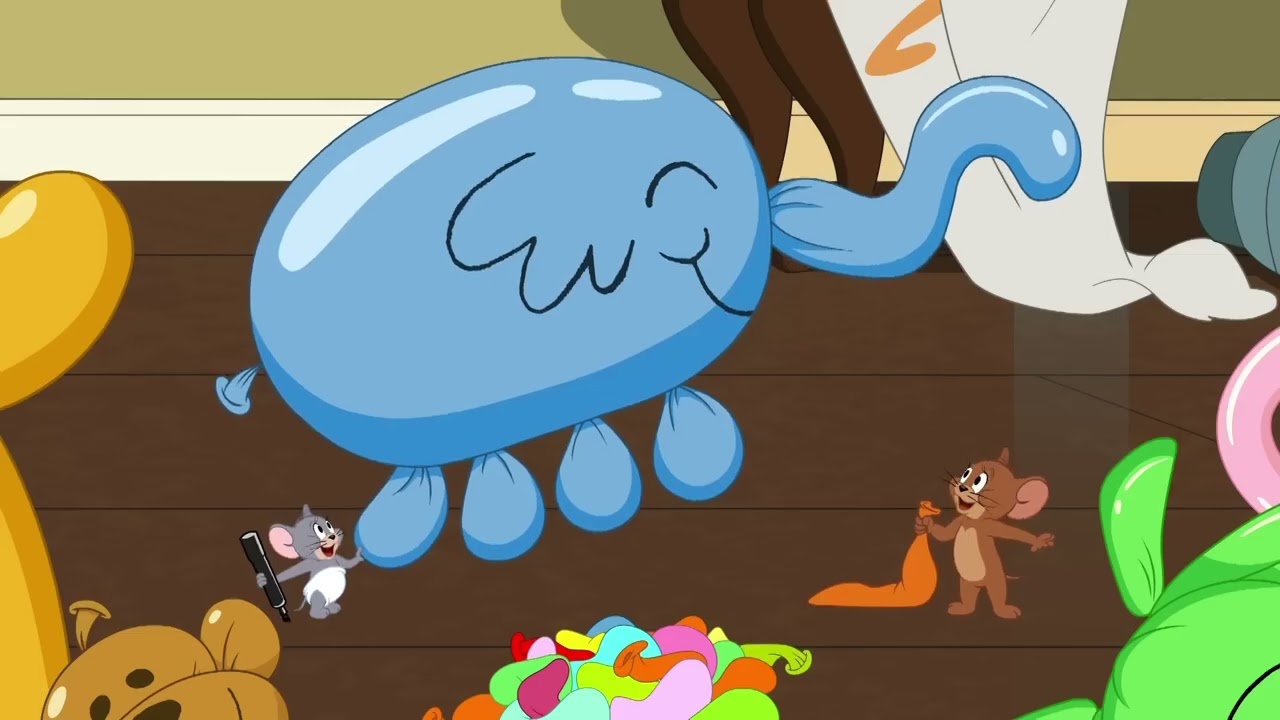 Jerry and Nibbles find some balloons which they end up using for the annoyance #tomandjerry 