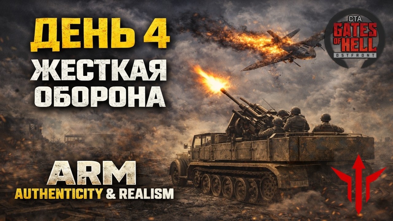 ⚔️ ЖЕСТКАЯ ОБОРОНА ПОЗИЦИЙ — ARM Authenticity & Realism | Gates of Hell Ostfront ДЕНЬ 4