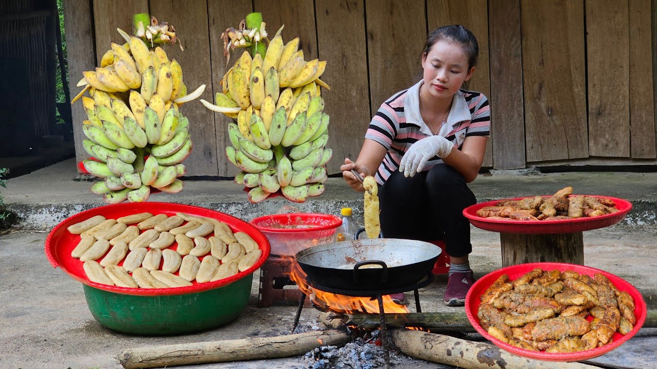 Fried Banana Cake - Here's the recipe for crispy batter that lasts all day l Lý Thị Sai