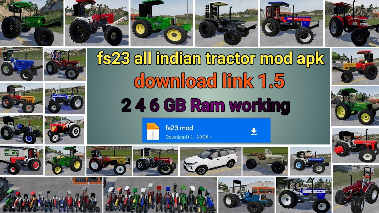 fs23 indian tractor mod || all indian tractor+car // Nishu Bhai tractor 🚜 download link #fs23