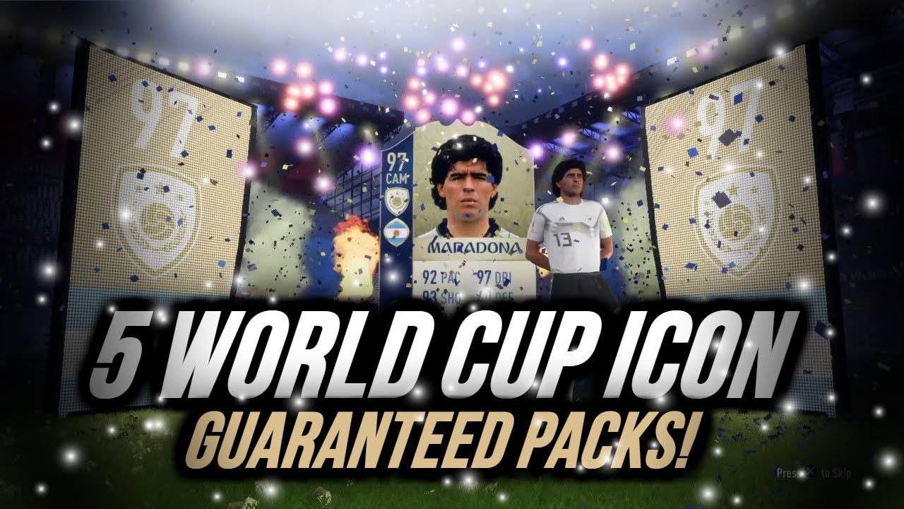 5 WORLD CUP ICON PACKS! GUARANTEED ICON SBC ON FIFA 18 WORLD CUP MODE!