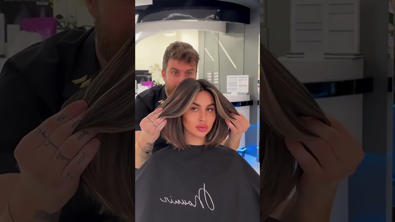 Balayage hair color idea for black hair 