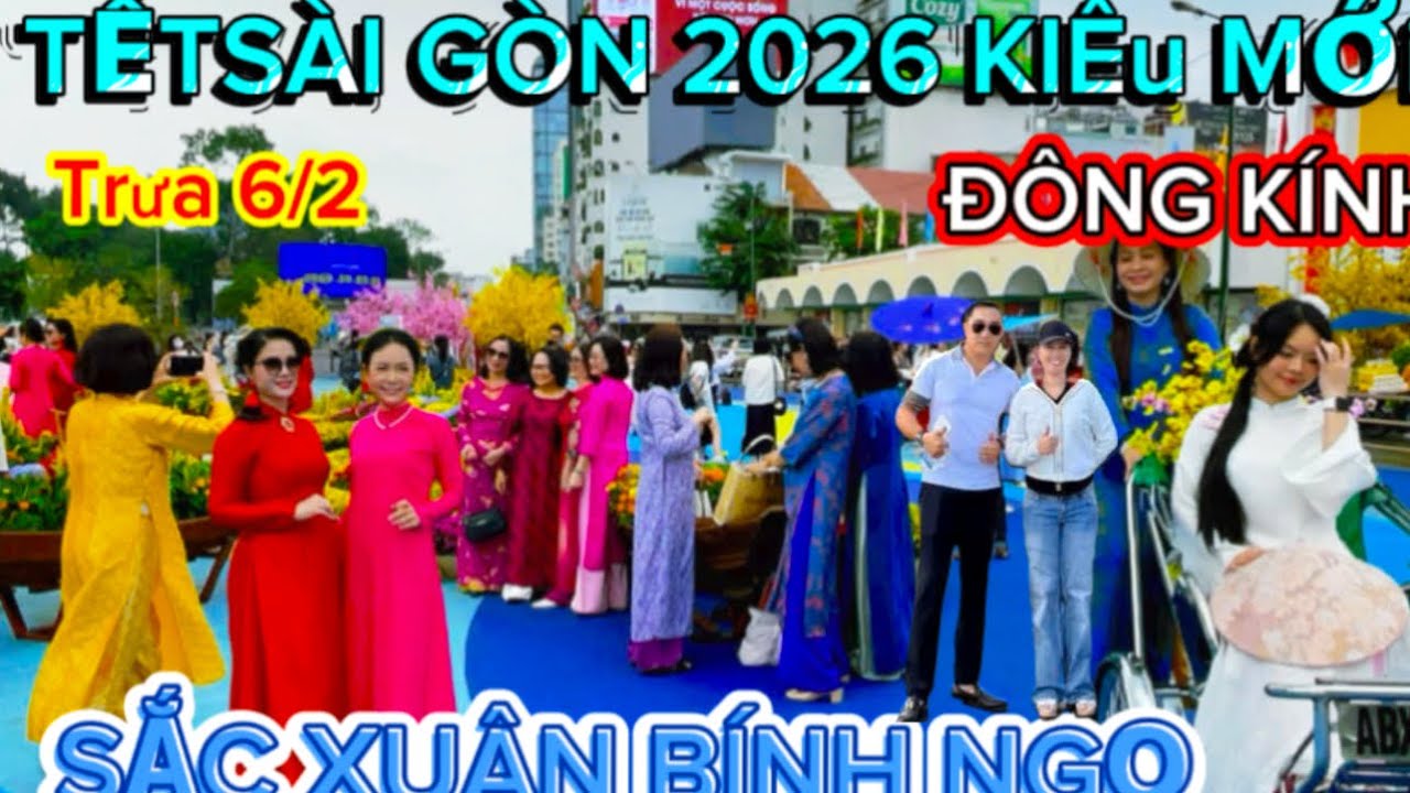 6/2Tết 2026 Trưa Sài Gòn kiểu mới,người Dân đổ sô ra Quảng trường bến Thành check-đón xuân Bính Ngọ 
