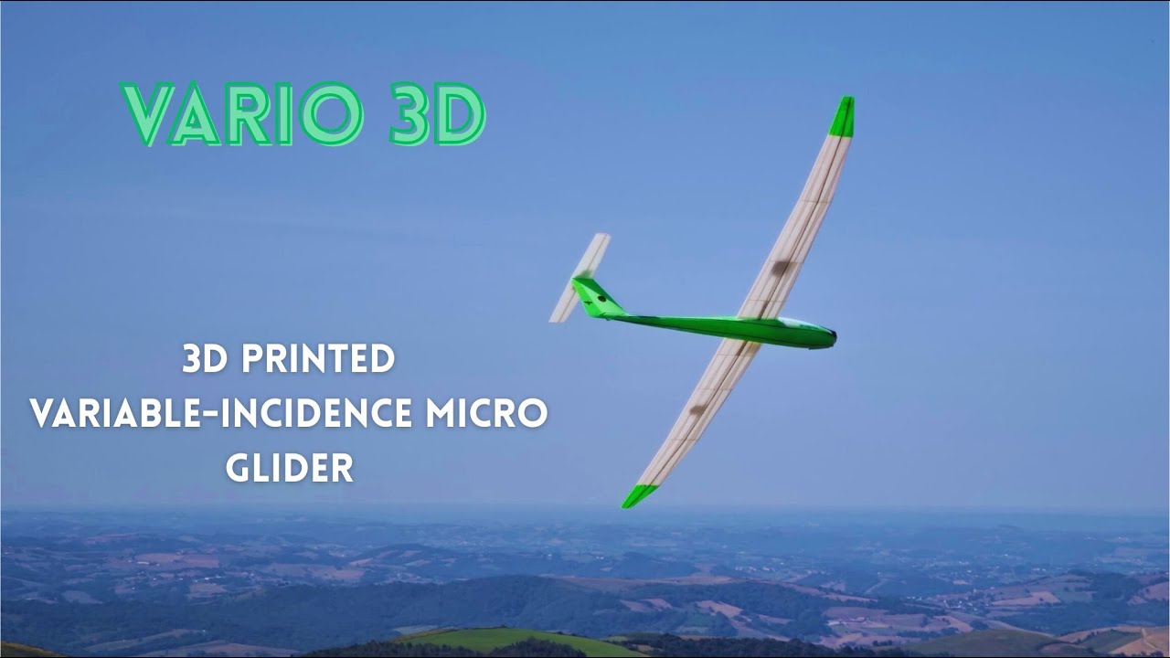 Vario 3D .  Presentation of the 3D printed mini glider 146 cm wing span
