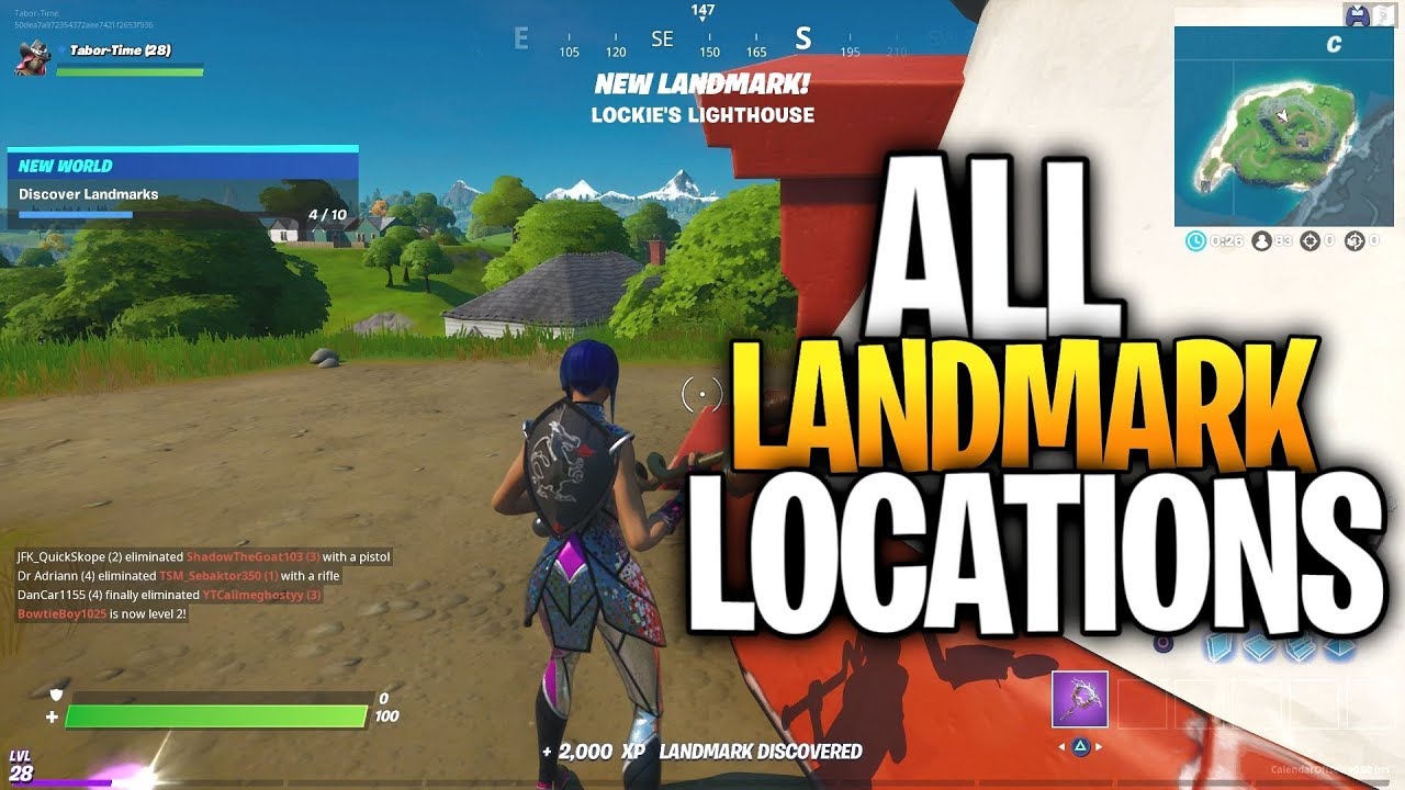 Discover Landmarks - All Landmark Locations! NEW WORLD MISSION CHALLENGE GUIDE (Chapter 2 Season 1)