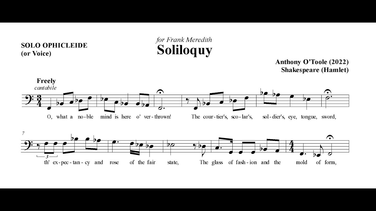 Month of Miniatures #5 'Soliloquy' for Solo Ophicleide (After Shakespeare)