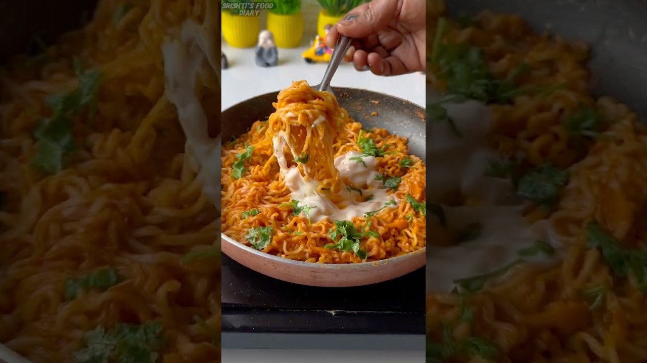 Very tasty and cheese garlic Maggi recipe ✨❤️ #maggi #garlic #chesse #viral #recipe #shorts