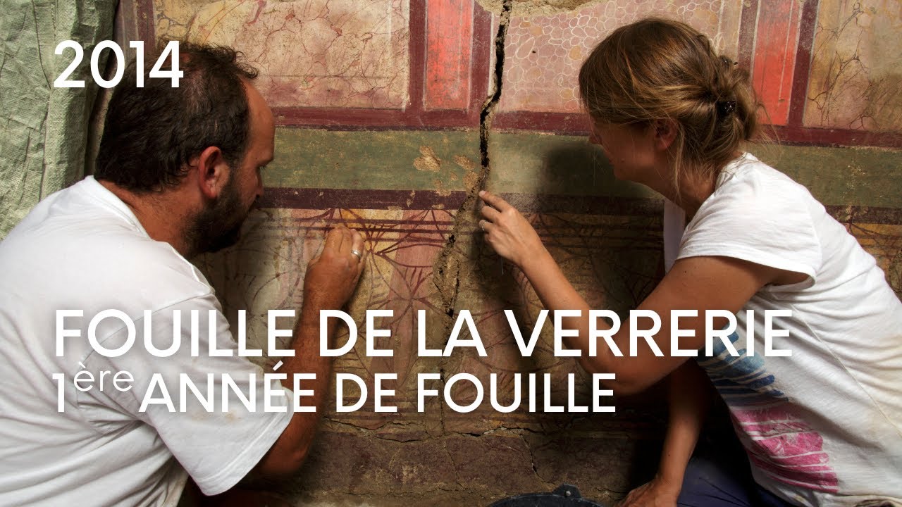 Campagne de fouille 2014 :: Verrerie à Arles et ses remarquables enduits peints du Ier s. av. J.-C.