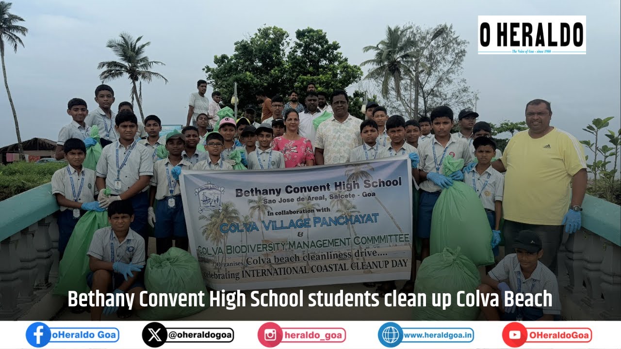 Bethany Convent High School Students Clean Up Colva Beach
