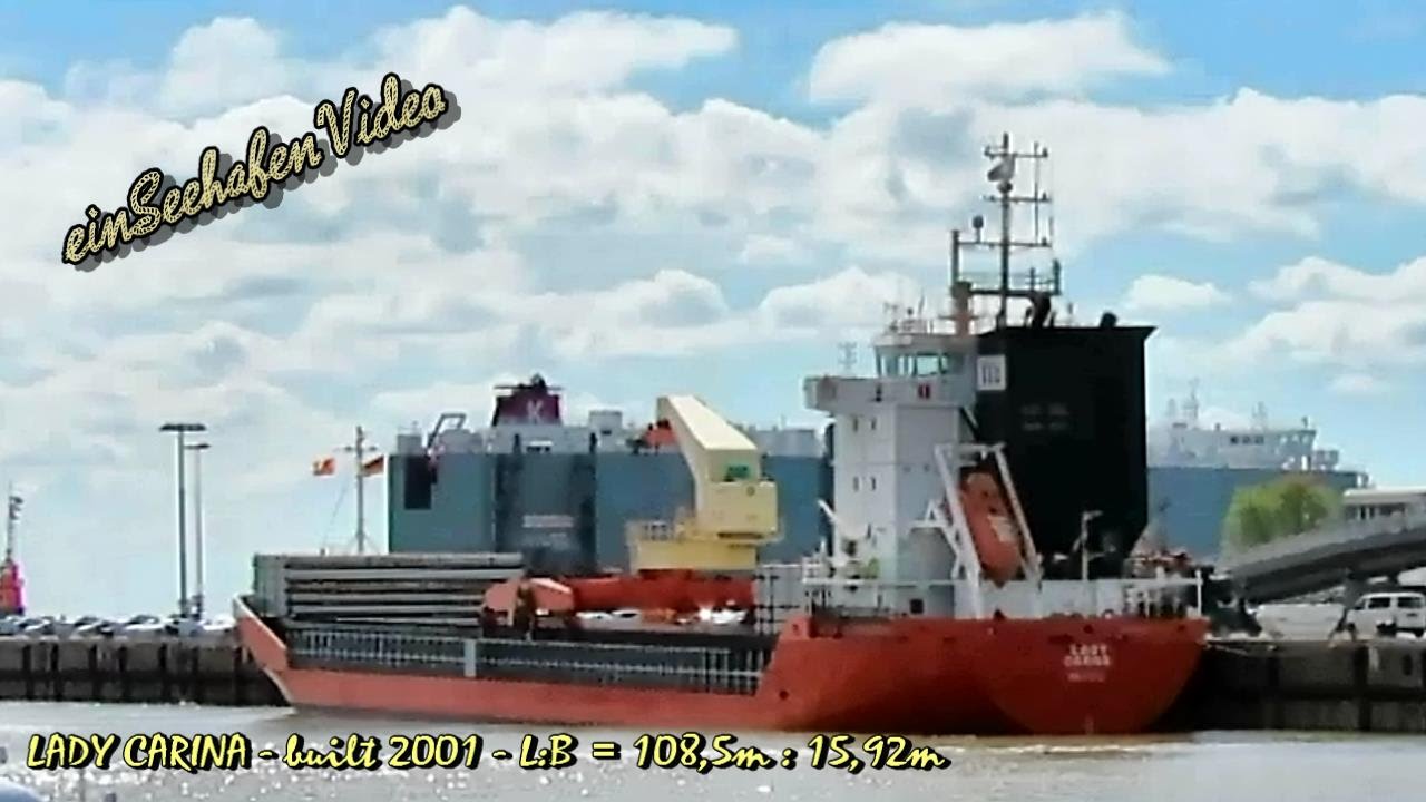 LADY CARINA PFBV IMO 9201827 Emden cargo seaship Zellstoff Zellulose cellulose Frachtschiff
