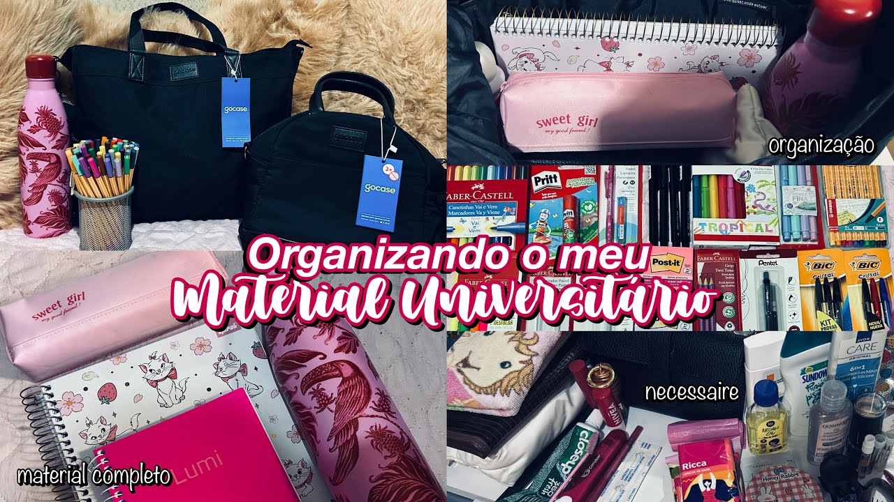 ORGANIZANDO MINHA BOLSA PARA O ANO DE 2026 + MEU MATERIAL UNIVERSITÁRIO 🎀⚖️