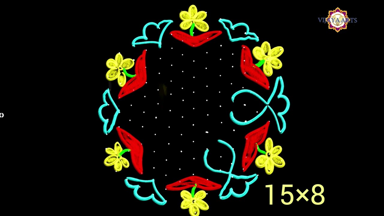 Shivratri special (15×8) dots new simple and easy  daily rangoli |🌸🌺🌻🌹🌷🌼💐🍃🍀🐠🦚🦆🦋🐤🌿🌞🦜🌴🍂🌞🍁🌻🥀🐦🦢🐇 rangoli