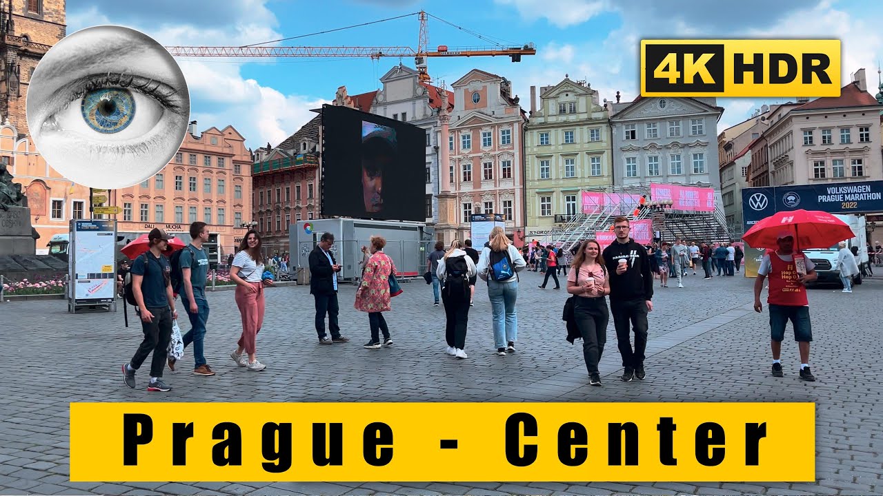 4K Czech Republic Prague Walk: Pařížská, Old Town Square, Celetná, Republic Square, Marathon 🇨🇿 HDR