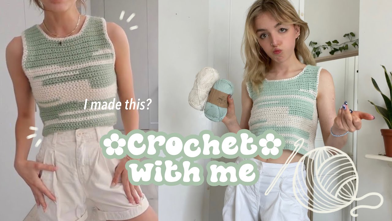 I crochet Emma Chamberlains sweater vest | crochet with me
