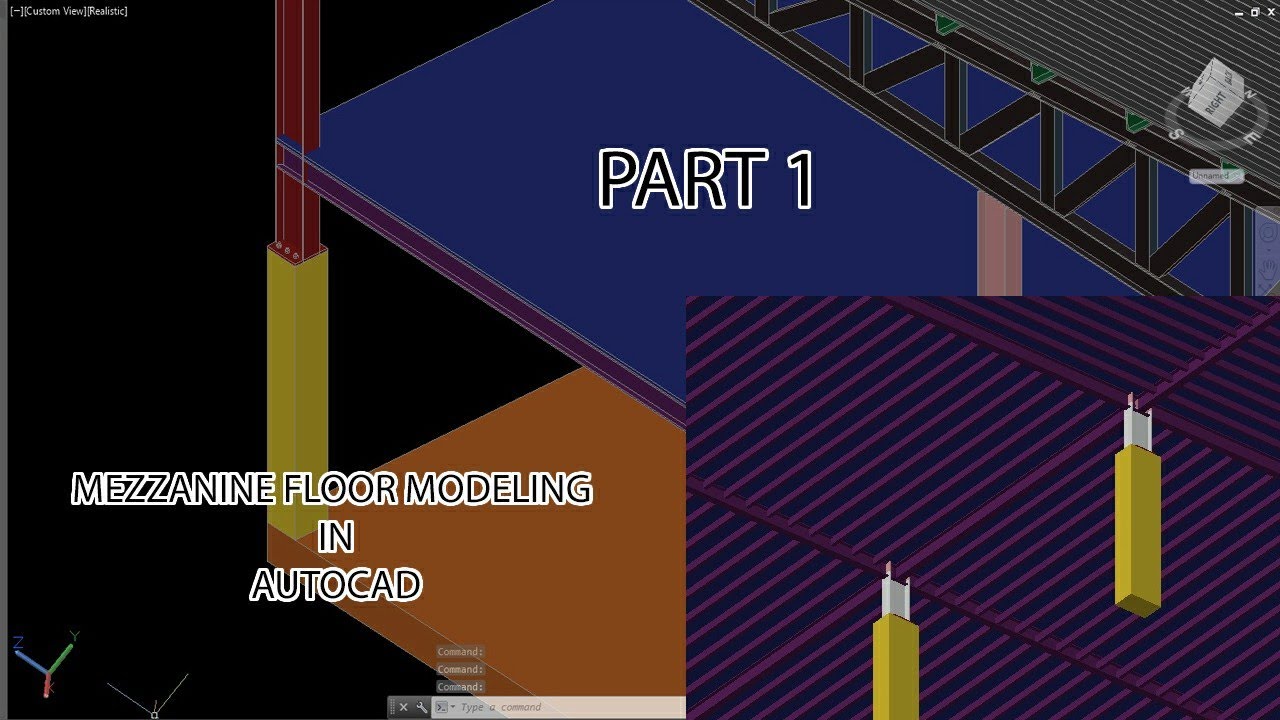 MEZZANINE FLOOR WITH ROOF TRUSS IN AUTOCAD PART - 1