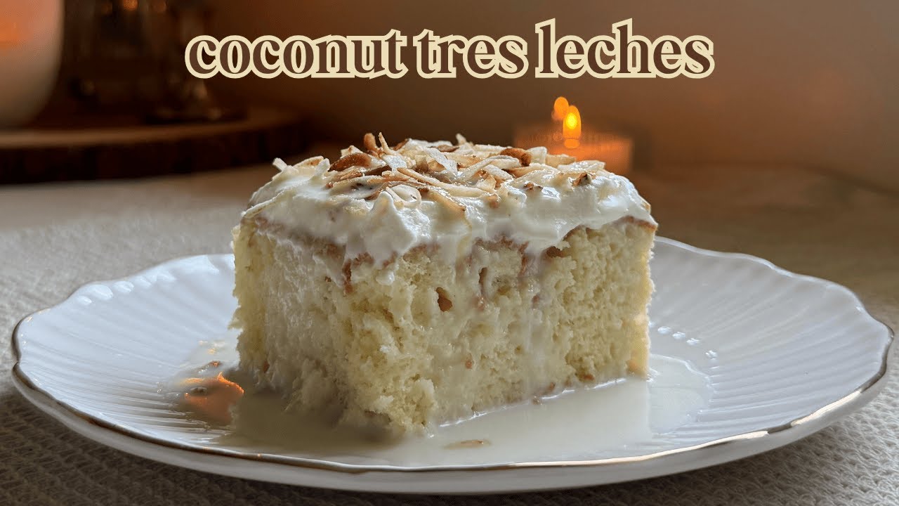 Creamy Coconut Tres Leches | Coconut Milk Cake ♡ Bake With Me