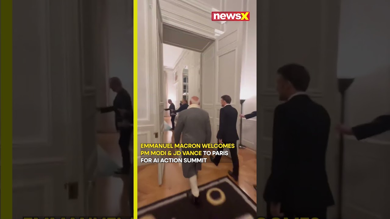 #watch: Моди во Франции: Эммануэль Макрон приветствует премьер-министра Моди, Джей Ди Вэнса и мир...