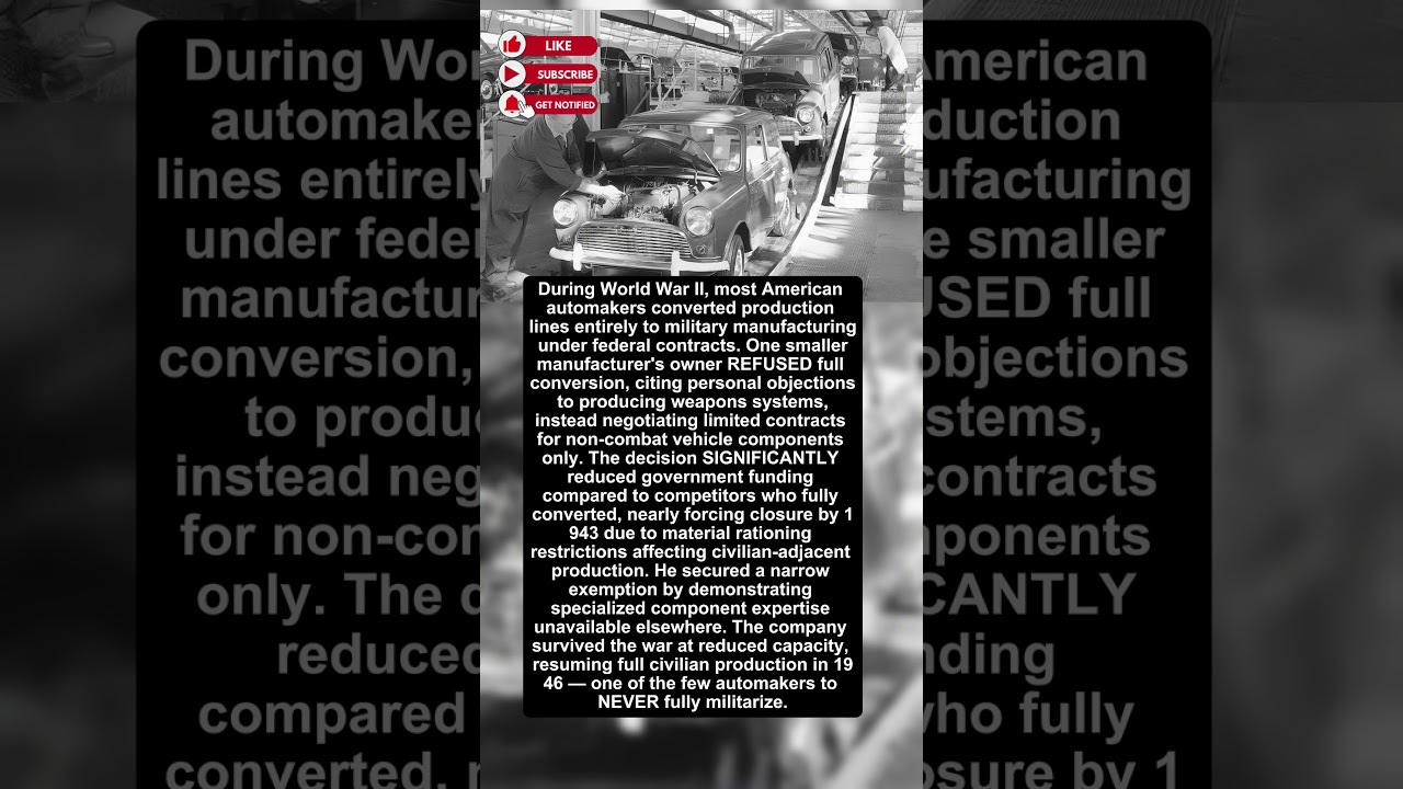 He Refused Government Contracts During the War &mdash; His Factory Almost Closed