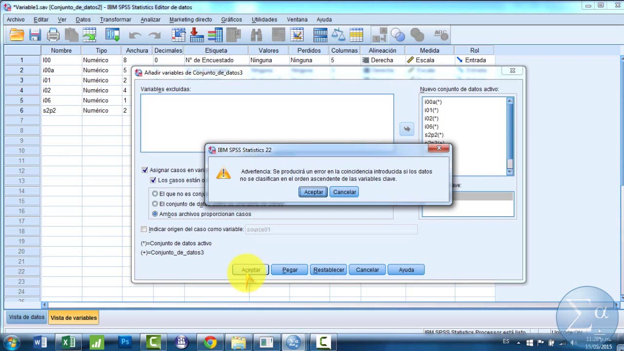 Fusionar archivos|SPSS