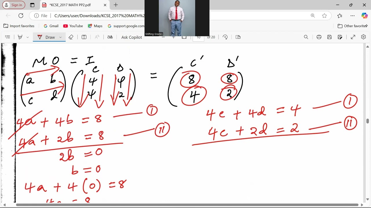 KCSE 2018, MATRICES AND TRANSFORMATIONS