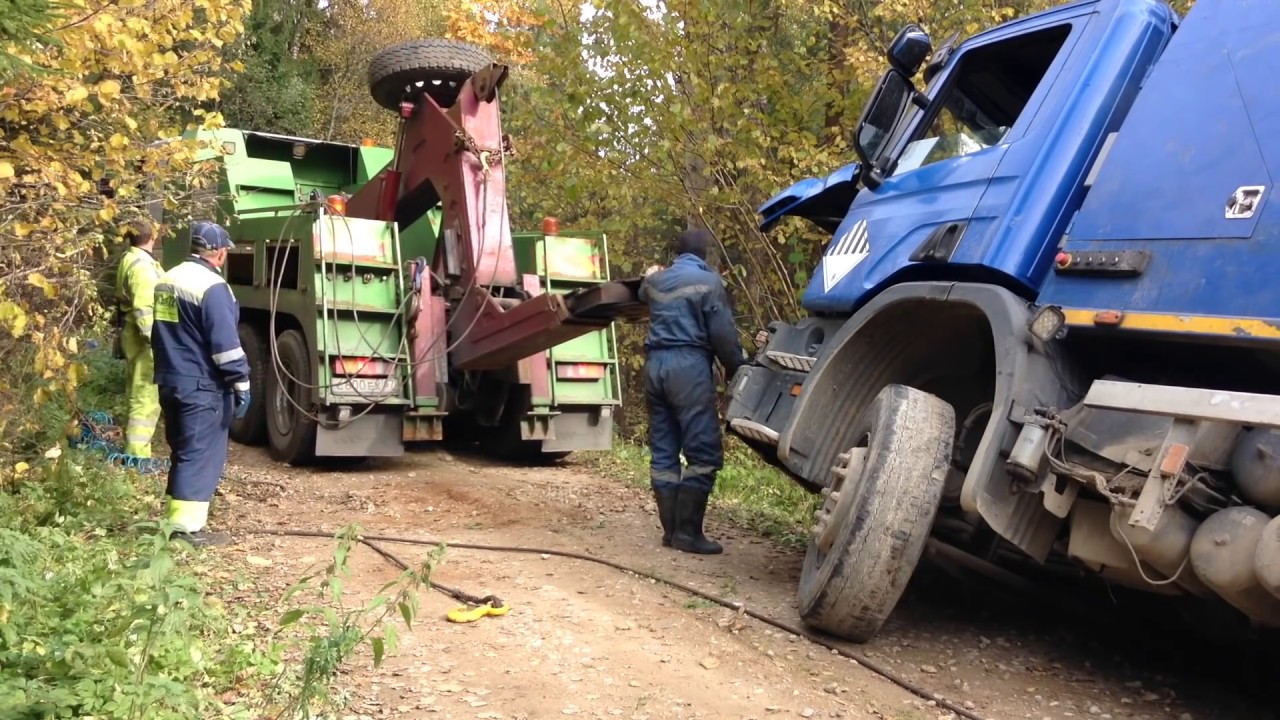 Поднимаем груженый (20 тонн) мусоровоз