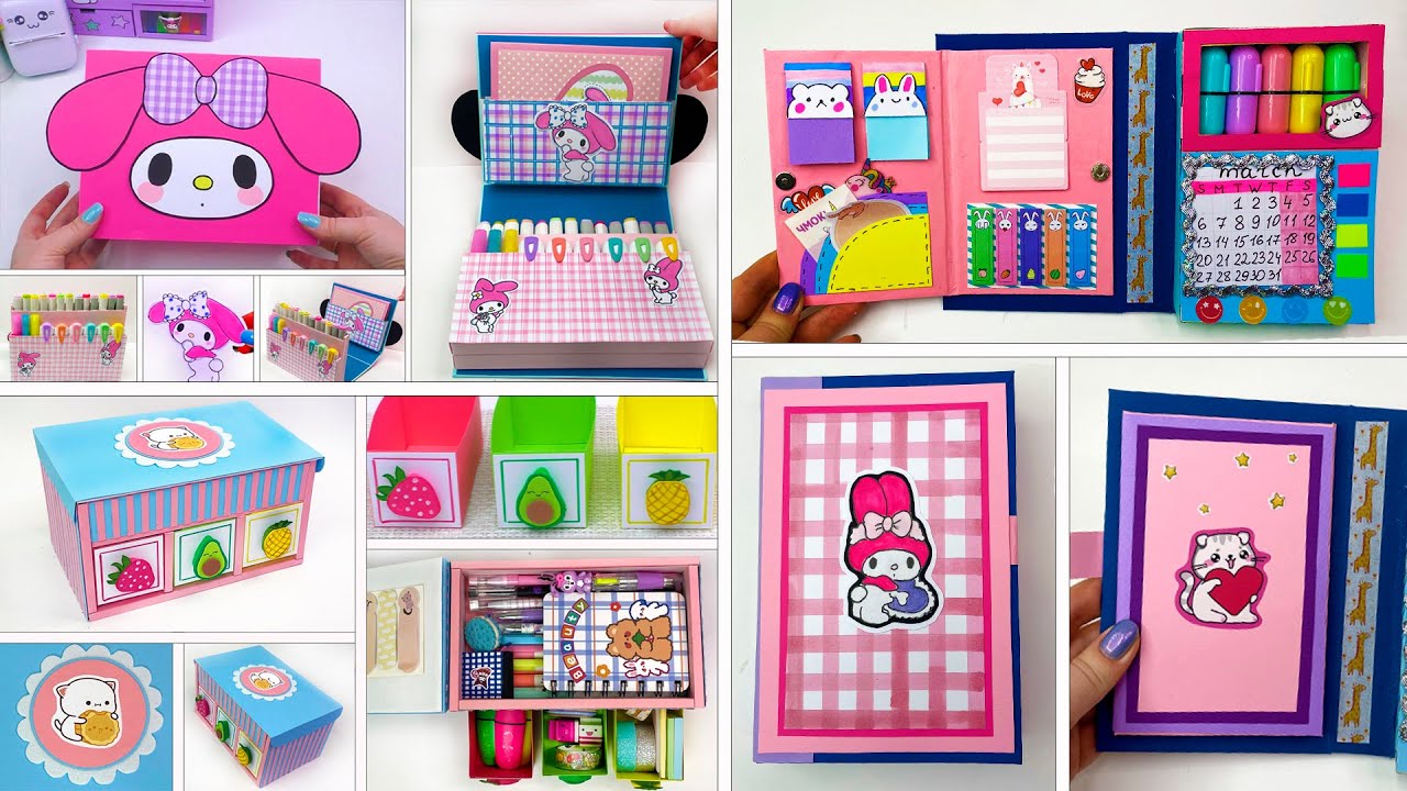 DIY Cute SANRIO stationery ideas - desk organizer, planner, pencil case fruits