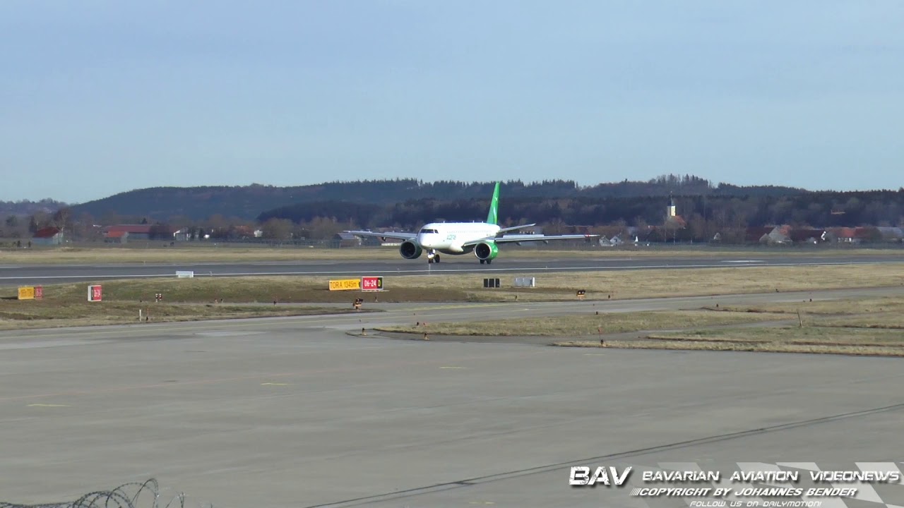 Embraer E190-E2 Wideroe [LN-WEC] Landing at Memmingen Aiport (EDJA)