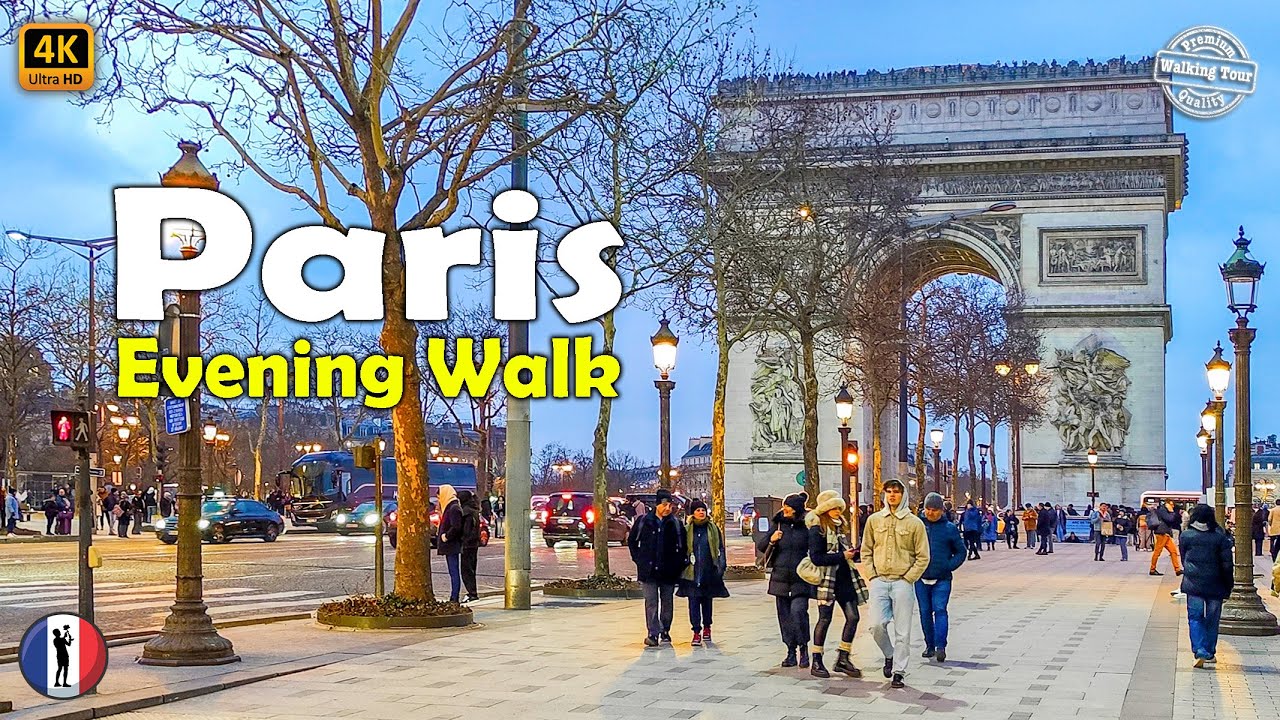🇫🇷  PARIS Evening Walk, France - 2025 Champs-Élysées Ever-Changing Beauty - 4K 60fps