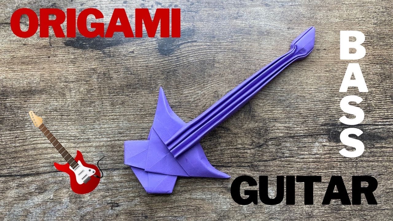 Easy Bass Guitar Origami Instructions! Rock On with Origami: Crafting an Origami Guitar and Bass!