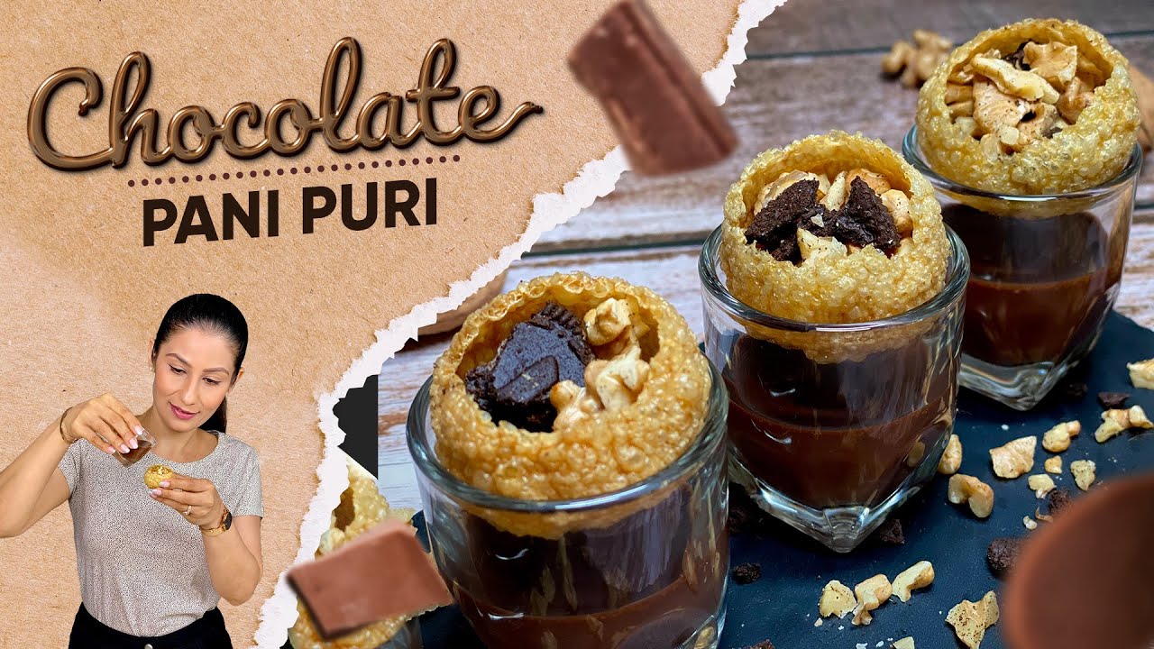 Chocolate Walnut Pani Puri | Chocolate Panipuri Recipe at home | How to Make Chocolate Golgappa