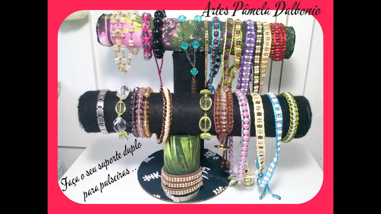 Faça o seu suporte (Expositor) duplo para pulseiras ( Bijux )