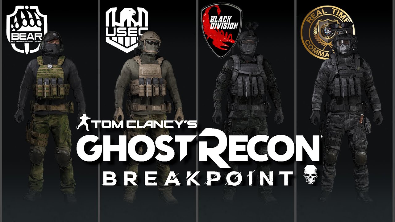 Ghost Recon: Breakpoint - Fictional Uniforms - BEAR, USEC, Black Division, TF21 Ghostgilly