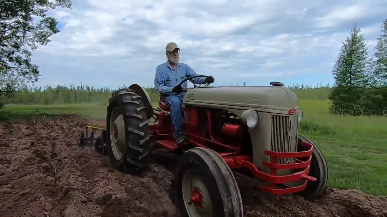 Ford 8N Tractor Discing Down Some Rough Furrows & Cleaning Up The Field Edge