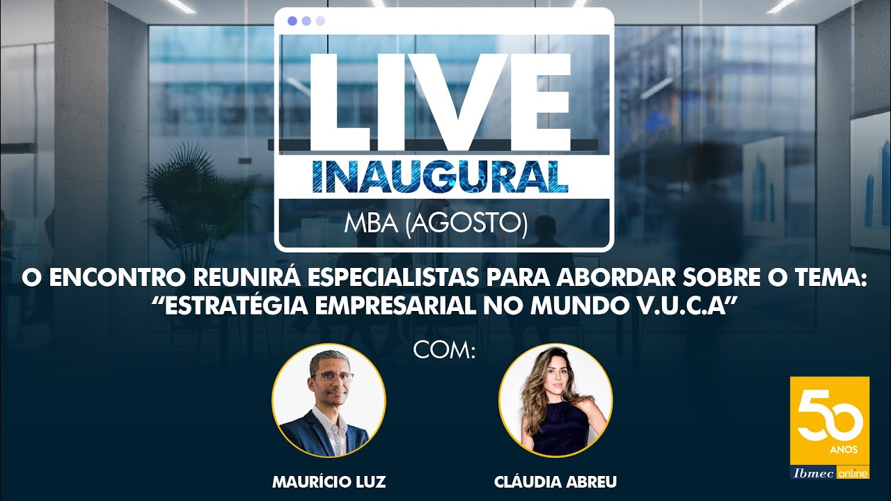 Live do MBA em Gestão de Negócios – MBA em Gerenciamento de Projetos - MBA em Finanças