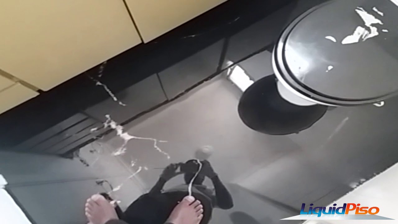 Aplicação dec porcelanato liquido efeito mármore preto