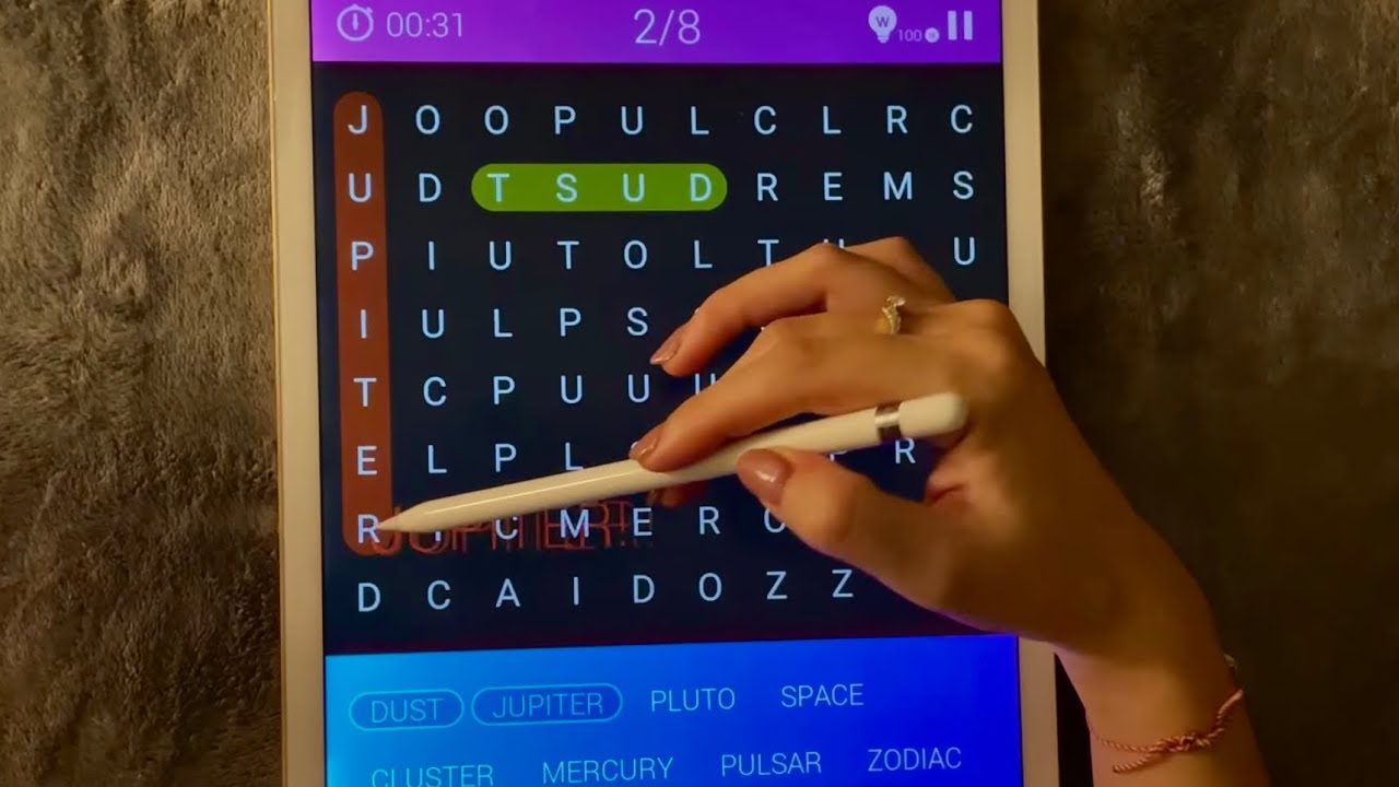 😴 iPad ASMR - SUPER RELAXING WORDSEARCH - Clicky Whispers