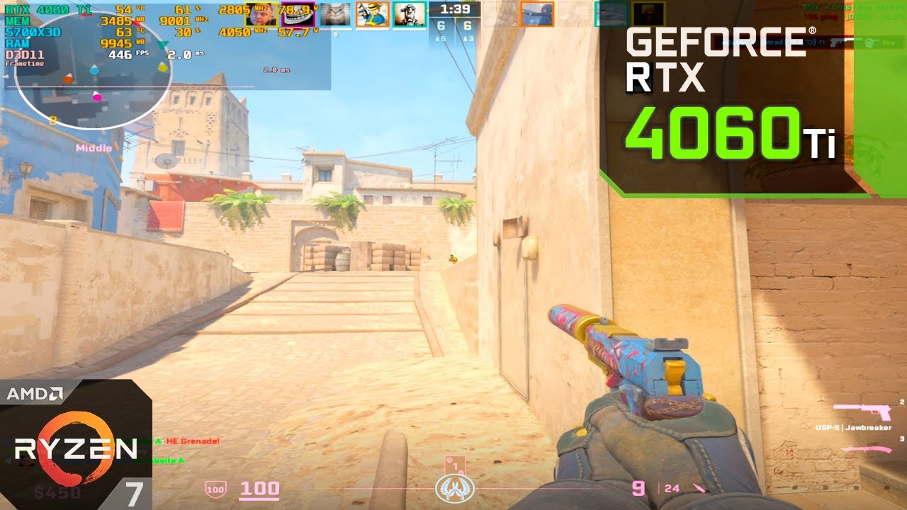 Counter-strike 2 : RTX 4060 Ti + Ryzen 5700X3D